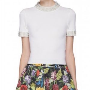 NWT Alice and Olivia Embellished Crop Sweater